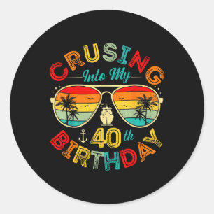 Varen naar mijn 40e verjaardag Cruise schip feest Ronde Sticker