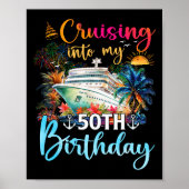 Varen naar mijn 50e verjaardag Familie Cruise 50 J Poster (Voorkant)