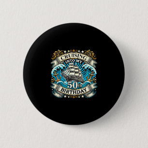 Varen naar mijn 50e verjaardagstocht ronde button 5,7 cm