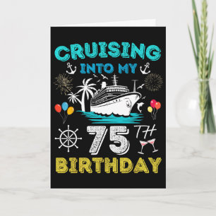 Varen naar mijn 75e verjaardag Cruise 75 jaar oud Kaart