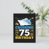 Varen naar mijn 75e verjaardagsfeestje briefkaart (Staand voorkant)