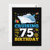 Varen naar mijn 75e verjaardagsfeestje briefkaart (Voorkant / Achterkant)