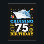 Varen naar mijn 75e verjaardagsfeestje briefkaart<br><div class="desc">Varen naar mijn 75 jaar oude verjaardagsfeestje 75e verjaardag Grappig ontwerp Cadeau Standaard ansichtkaart Klassieke Collectie.</div>