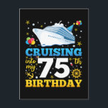 Varen naar mijn 75e verjaardagsfeestje briefkaart<br><div class="desc">Varen naar mijn 75e verjaardagsfeestje 75e verjaardag Grappig ontwerp Cadeau Standaard ansichtkaart Klassieke Collectie.</div>