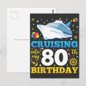 Varen naar mijn 80 verjaardagsfeestje briefkaart (Voorkant / Achterkant)