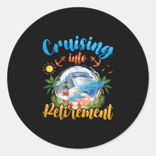 Varen naar pensionering Mannen Vrouwen Gepensionee Ronde Sticker