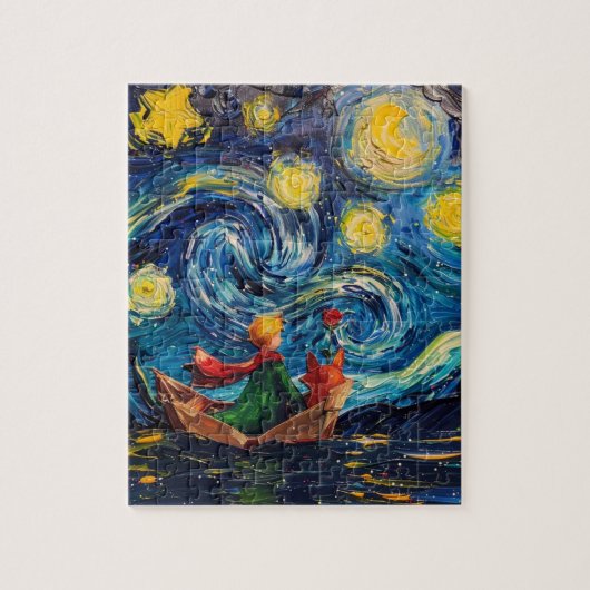 Varen onder de maanpuzzel legpuzzel (Verticaal)