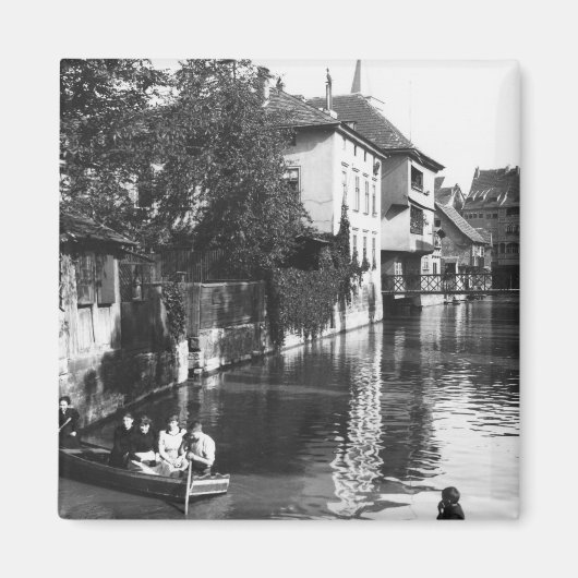 Varen op de rivier Gera bij Erfurt Magneet (Voorkant)