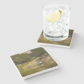 Varen op een meer in Central Park (E.H. Potthast) Stenen Onderzetter (Zijkant)