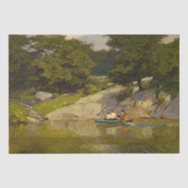 Varen op een meer in Central Park (E.H. Potthast) Tissuepapier