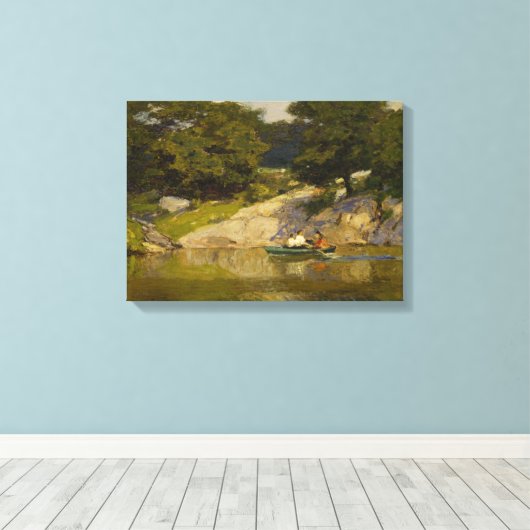 Varen op het meer in Central Park (NYC) Canvas Afdruk (Insitu (Houten vloer))