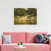 Varen op het meer in Central Park (NYC) Canvas Afdruk (Insitu (Woonkamer))