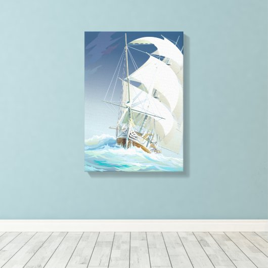 Varen op het Zee 2 Canvas Afdruk (Insitu (Houten vloer))
