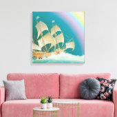 Varen op het Zee Rainbow Canvas Afdruk (Insitu (Woonkamer))