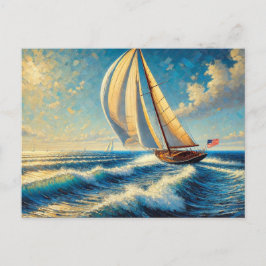 Varen op Lake Michigan Zeilboot Briefkaart