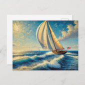 Varen op Lake Michigan Zeilboot Briefkaart (Voorkant / Achterkant)