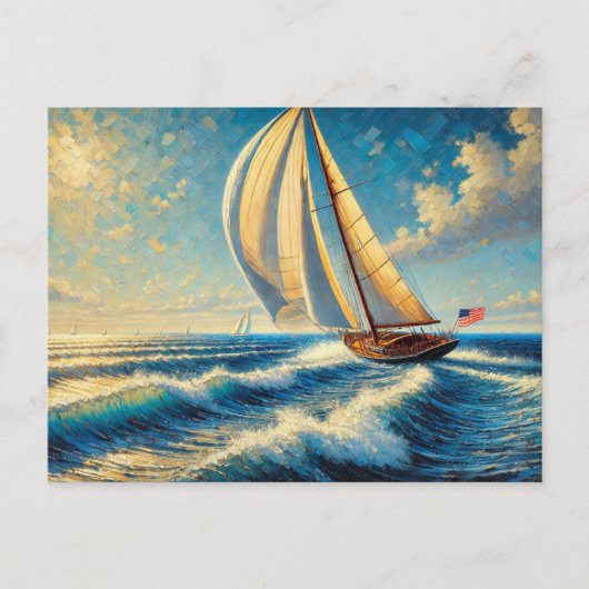 Varen op Lake Michigan Zeilboot Briefkaart (Voorkant)