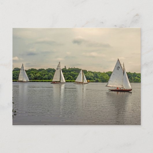 Varen op Wroxham Broad. Briefkaart (Voorkant)