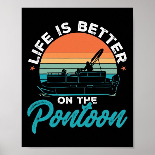 Varen Pontonboot Leven Is Beter Op De Ponton Poster (Voorkant)
