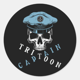 Varen Tritoon Kapitein Platbodem Leven Ponton Voor Ronde Sticker