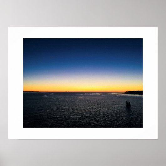 Varen vanaf de haven Sunset Color Photography Poster (Voorkant)