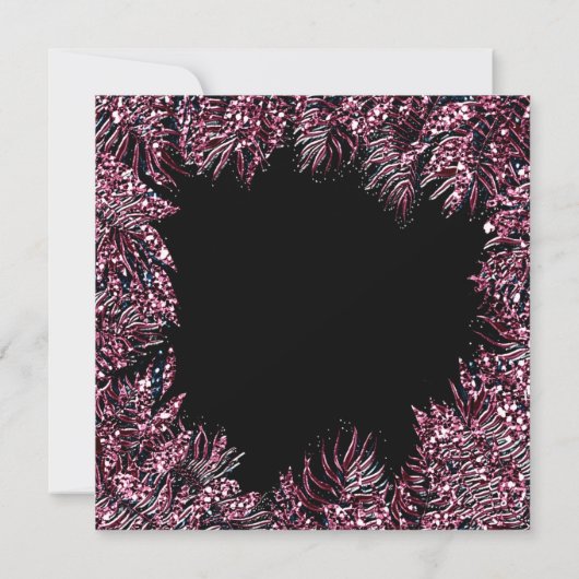 Varenblaadjes omlijst met kristallen Burgundy Roze Kaart (Achterkant)