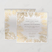 Varenblaadjes omlijst Sepia Goud Metaalachtig Zilv Kaart (Voorkant / Achterkant)