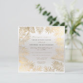Varenblaadjes omlijst Sepia Goud Metaalachtig Zilv Kaart (Staand voorkant)