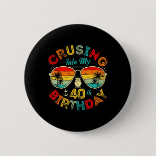 Varend naar mijn 40e verjaardag Cruise schip feest Ronde Button 5,7 Cm