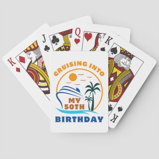 Varend naar mijn 50e verjaardag boot pokerkaarten (Achterkant)