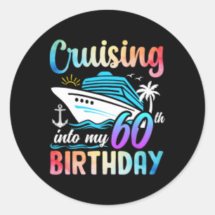 Varend naar mijn 60ste verjaardag 60 jaar oud Verj Ronde Sticker