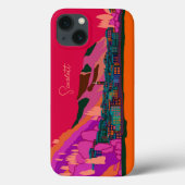 Varenna bij nacht Como Italië Illustratie Reizen Case-Mate iPhone Case (Achterkant)