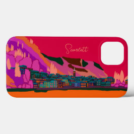 Varenna bij nacht Como Italië Illustratie Reizen Case-Mate iPhone Case