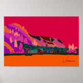 Varenna bij nacht Comomeer Italië Illustratie Poster (Voorkant)