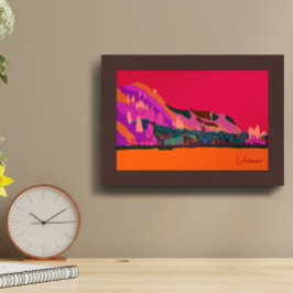 Varenna bij nacht Comomeer Italië Illustratie Poster