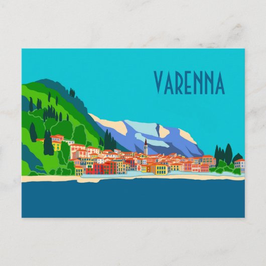 Varenna Como Italy Illustration Travel Briefkaart (Voorkant)