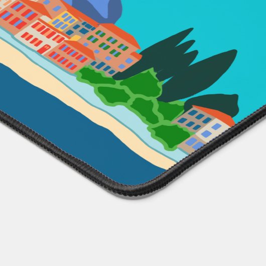 Varenna Comomeer Italië Illustratie Reizen Bureaumat (Hoek)