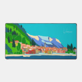 Varenna Comomeer Italië Illustratie Reizen Bureaumat (Voorkant)