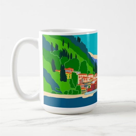 Varenna Comomeer Italië Illustratie Reizen Koffiemok (Links)