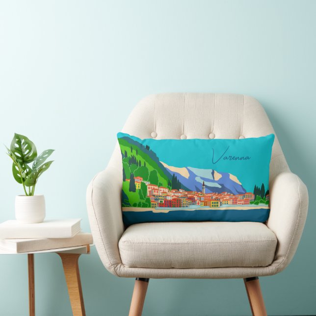 Varenna Comomeer Italië Illustratie Reizen Kussen (Stoel)