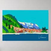 Varenna Comomeer Italië Landschapsillustratie Poster (Voorkant)