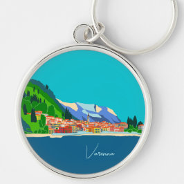 Varenna Lake Como Italië Illustratie Reis Sleutelhanger
