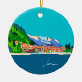 Varenna Lake Como Italy Illustration Travel Keramisch Ornament (Voorkant)