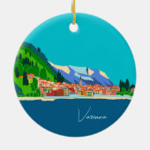 Varenna Lake Como Italy Illustration Travel Keramisch Ornament (Achterkant)