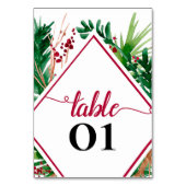 Varens en bessen Winter Trouwtafel Nummer Kaart (Voorkant)