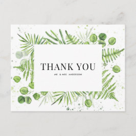 Varens en Eucalyptus Groene Huwelijks Dankjewel Briefkaart