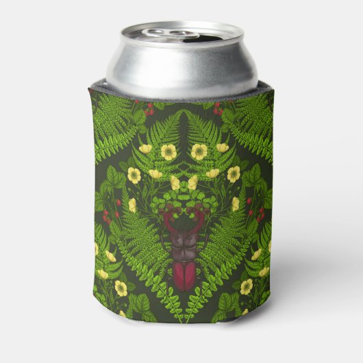 Varens en halskevers, groene bladeren blikjeskoeler (Blikje Achterkant)