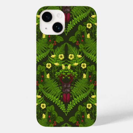 Varens en halskevers, groene bladeren Case-Mate iPhone case (Achterkant)