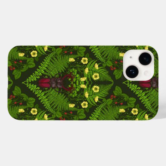 Varens en halskevers, groene bladeren Case-Mate iPhone case (Achterkant (horizontaal))