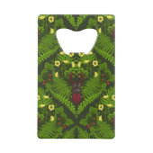 Varens en halskevers, groene bladeren creditkaart flessenopener (Achterkant)